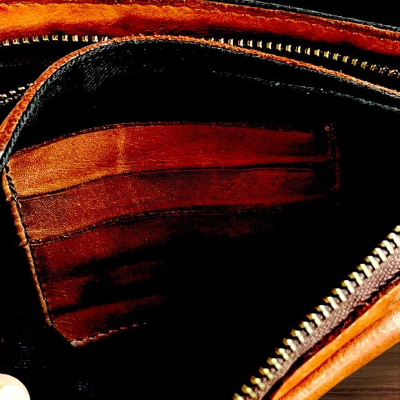 Harbour 2nd Soft European Leather Crossbody Clutch Bag Brown Triple Top Entry - Picture 6 of 12